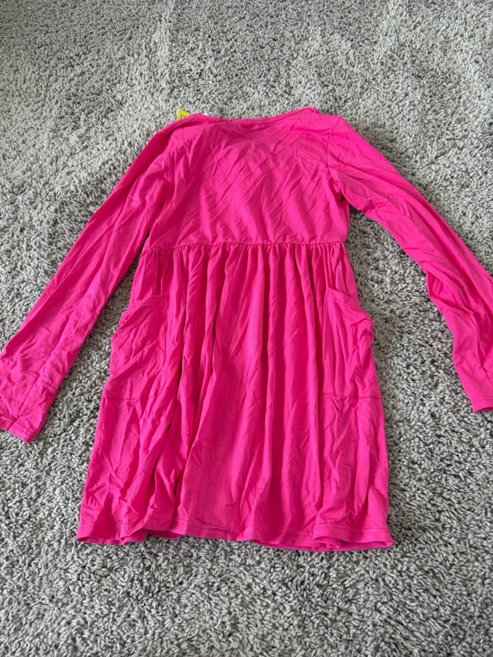 NWT The Cozy Munchkin Hot Pink Long Sleeve Button Bamboo Dress